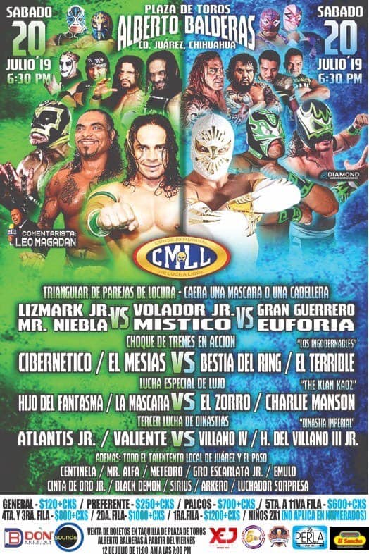 Carteleras de lucha libre del  17 al 23 de julio de 2019