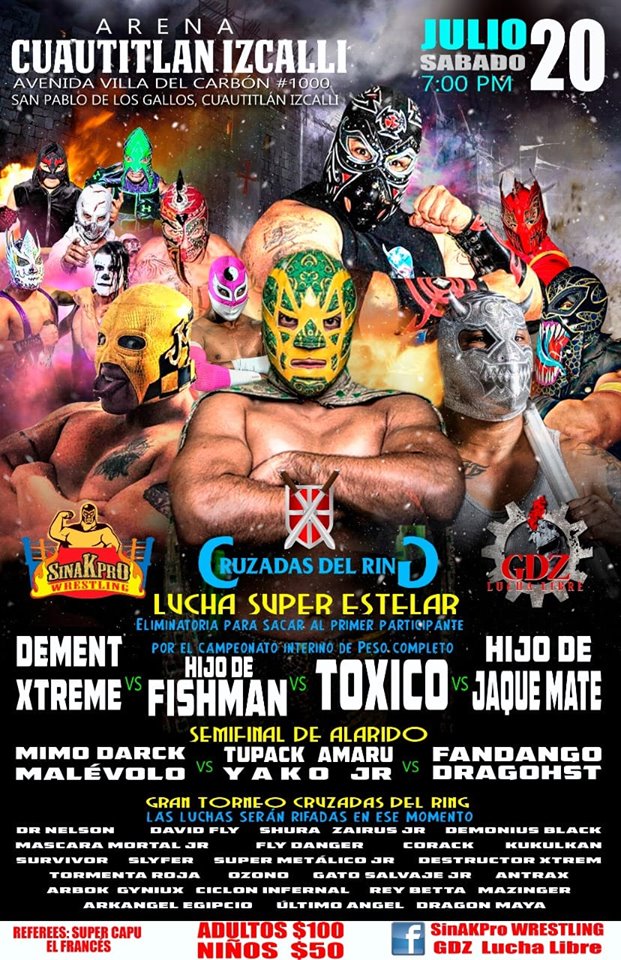 Carteleras de lucha libre del  17 al 23 de julio de 2019