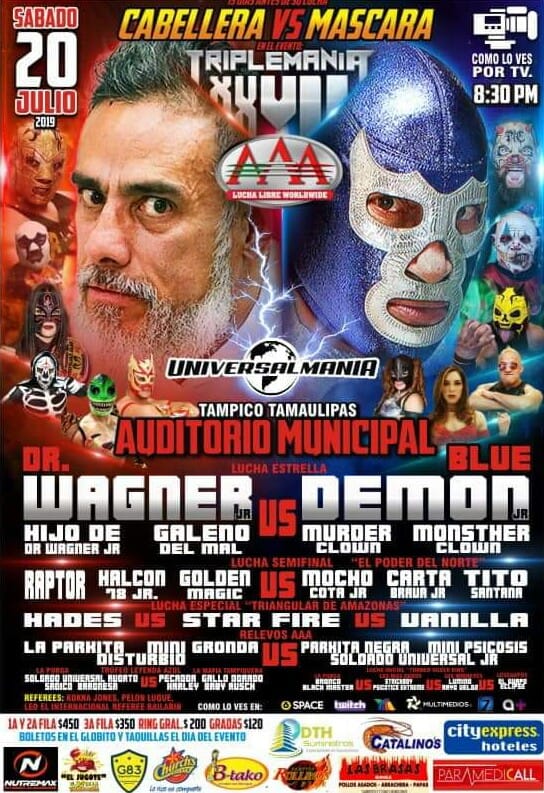 Carteleras de lucha libre del  17 al 23 de julio de 2019