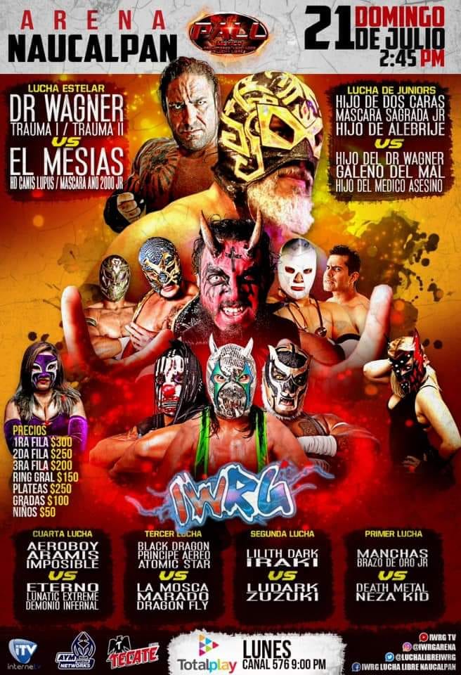 Carteleras de lucha libre del  17 al 23 de julio de 2019