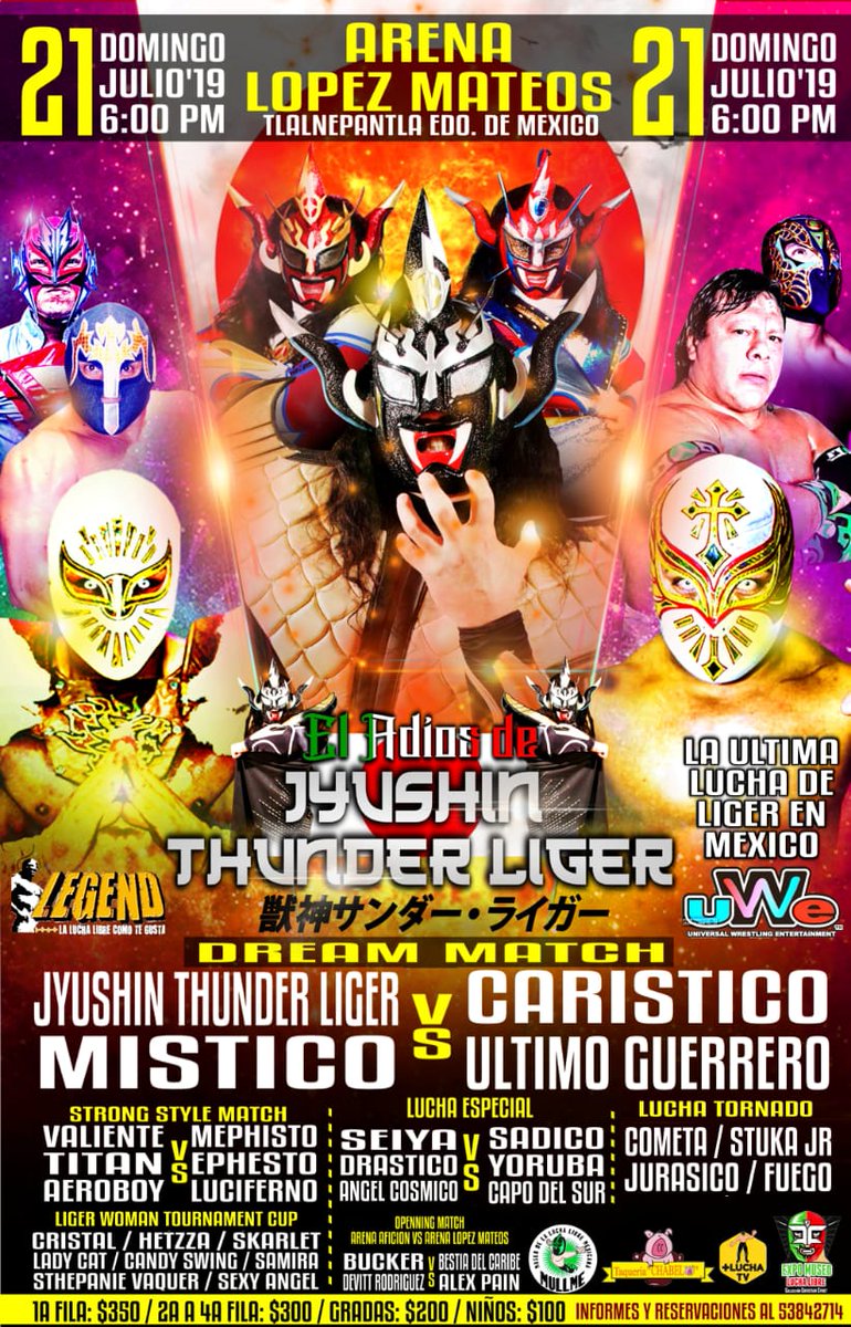Carteleras de lucha libre del  17 al 23 de julio de 2019