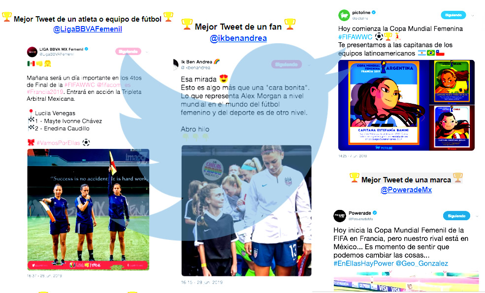 Los ganadores en la conversación del Mundial Femenil 2019. (Foto: Twitter México)
