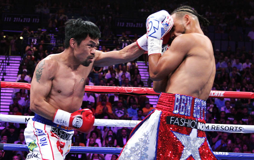 A sus 40 años, Pacquiao dio cátedra de boxeo. (AFP)