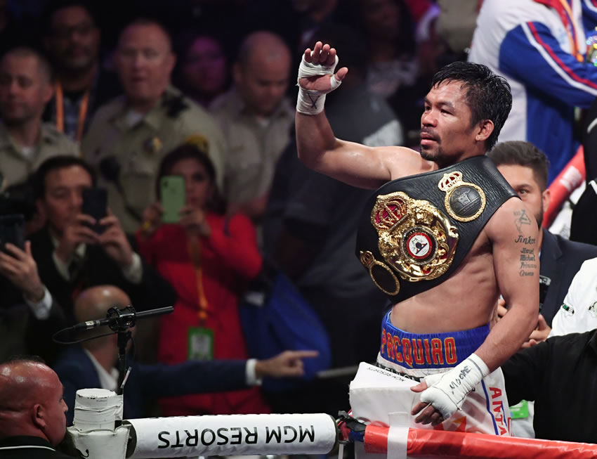 A sus 40 años, Pacquiao dio cátedra de boxeo. (AFP)