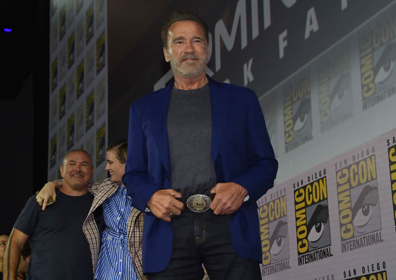 Arnold Schwarzenegger, durante el panel de Terminator: Dark Fate. (Foto: EFE)