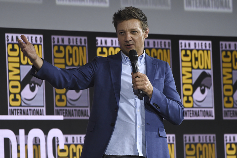 Jeremy Renner se presentó en el panel de Marvel Studios para la presentación de la serie Hawkeye. (Foto: AFP)