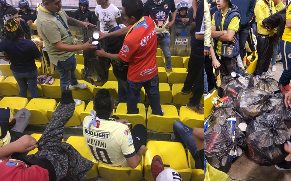 La Monumental llenó varias bolsas con residuos inorgánicos. (Facebook)