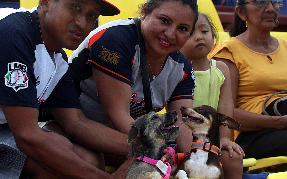 Los felices fans de los Tigres con sus mascotas