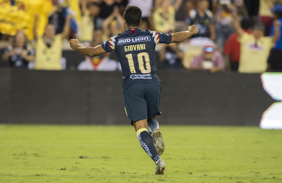Giovani marcó su primer gol con la playera del América. (Foto: Mexsport)