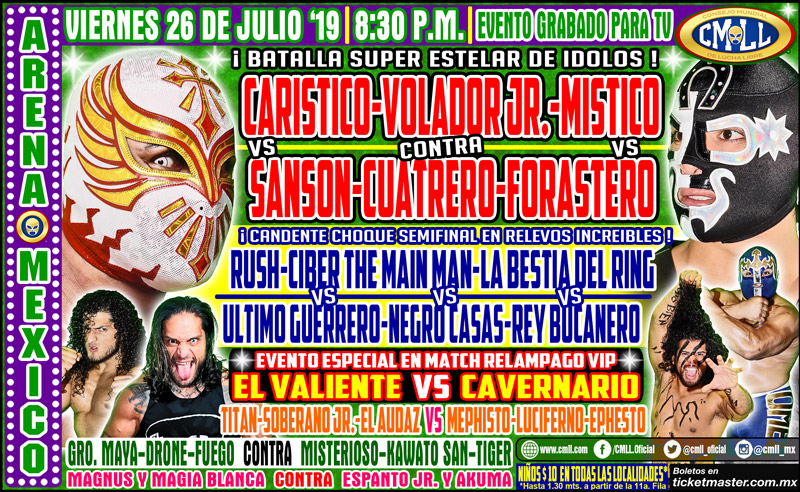 Carteleras de lucha libre del 25 al 31 de julio