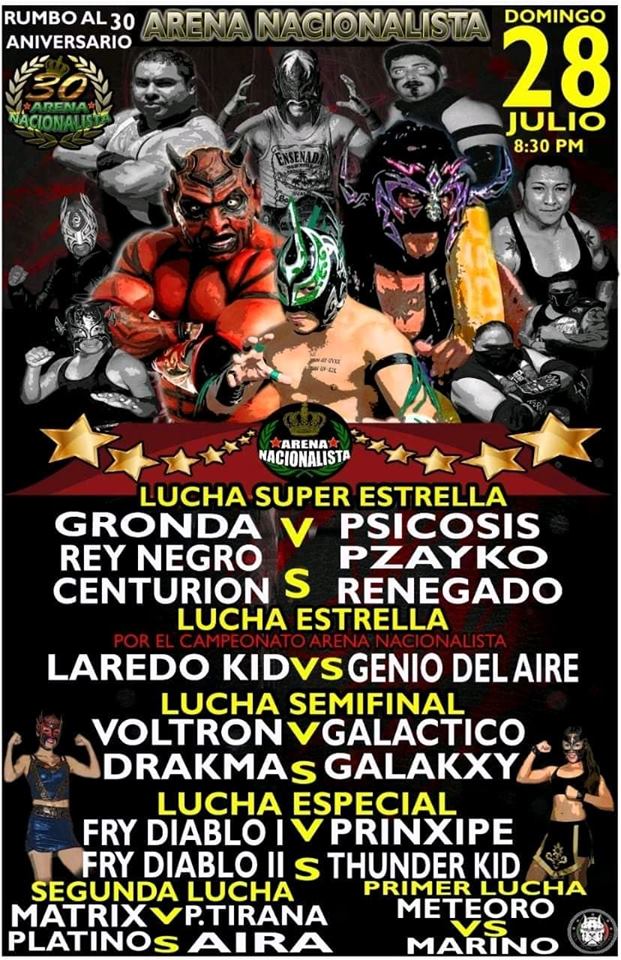 Carteleras de lucha libre del 25 al 31 de julio
