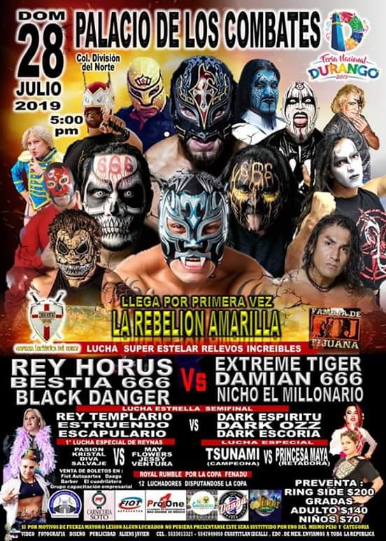 Carteleras de lucha libre del 25 al 31 de julio