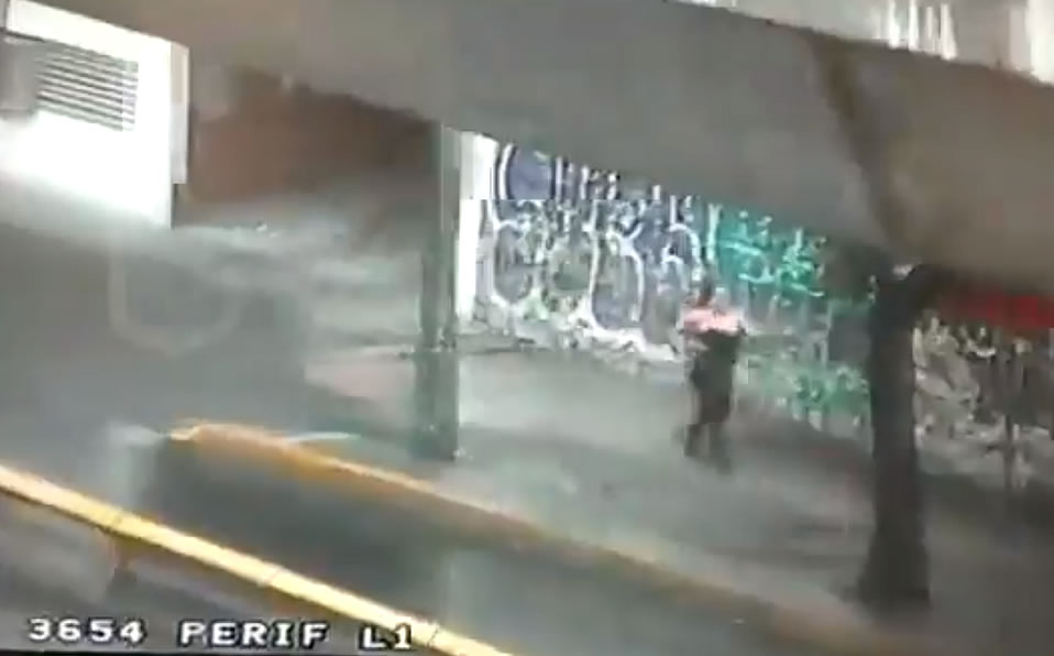 La detenida intentó evadir a los policías de la plaza. (C5)