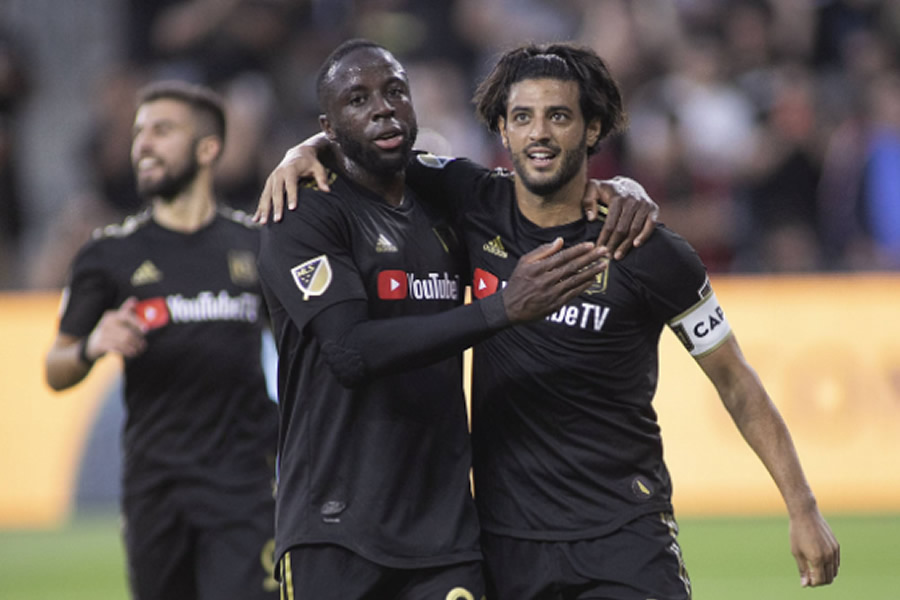 Carlos Vela tras marcar anoche. (Foto: @LAFC)