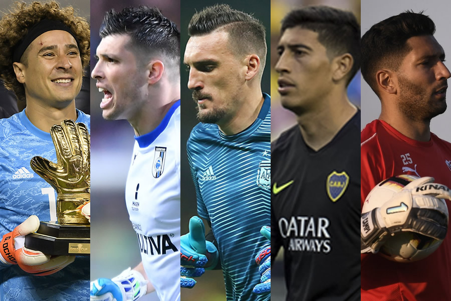 Ochoa, Volpi, Armani, Andrada y Campaña. (Fotos: Mexsport, Imago 7 y @Independiente)