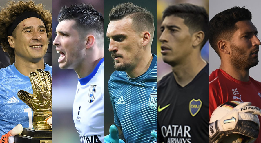 Ochoa, Volpi, Armani, Andrada y Campaña. (Fotos: Mexsport, Imago 7 y @Independiente)