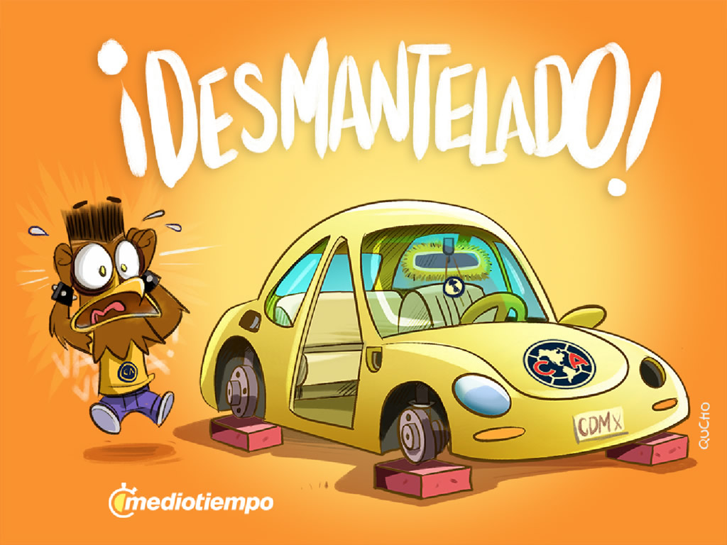 "¡Desmantelado!", cartón de Qucho sobre el América.