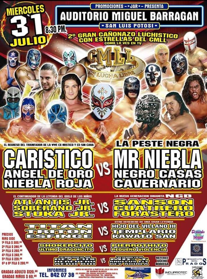 Carteleras de lucha libre del 31 de julio al 6 de agosto