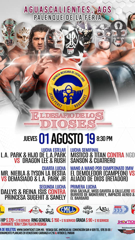 Carteleras de lucha libre del 31 de julio al 6 de agosto