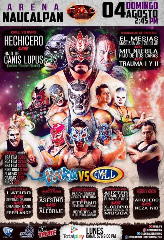 Carteleras de lucha libre del 31 de julio al 6 de agosto