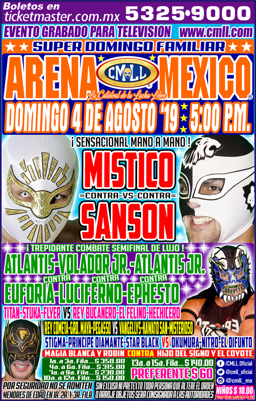 Carteleras de lucha libre del 31 de julio al 6 de agosto