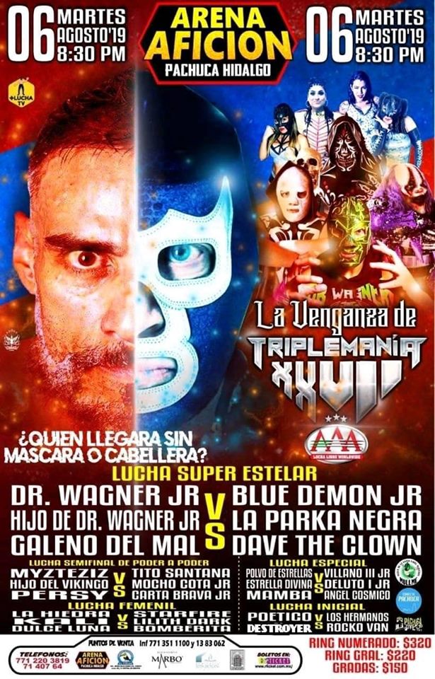 Carteleras de lucha libre del 31 de julio al 6 de agosto