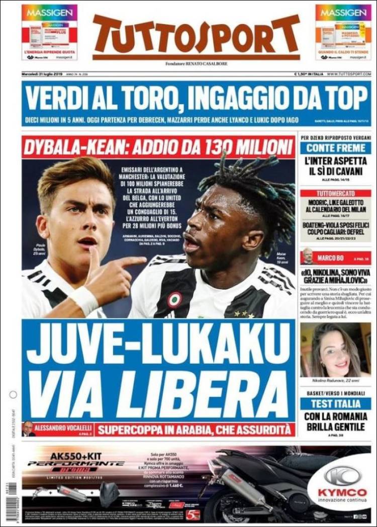 Tuttosport de Italia.