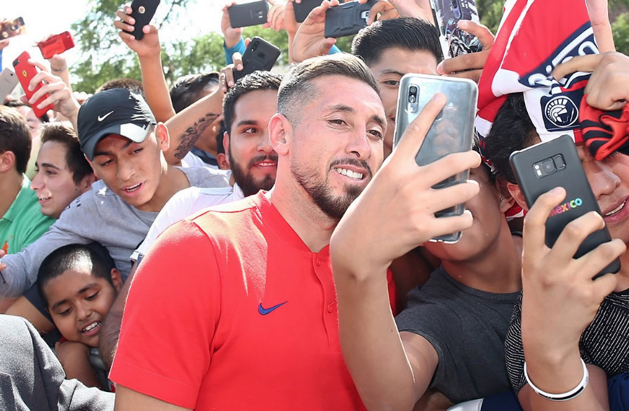 Héctor Herrera se dejó consentir en San Luis. (Foto: @Atleti)