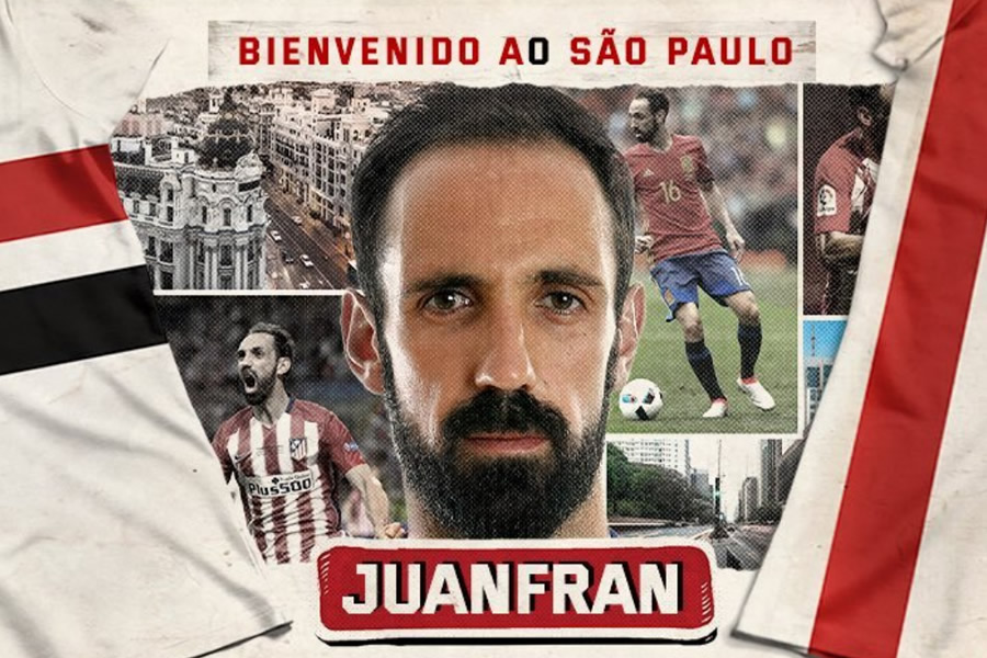 Juanfran jugó el pasado torneo con Atlético de Madrid. (Foto: @SaoPauloFC_esp)
