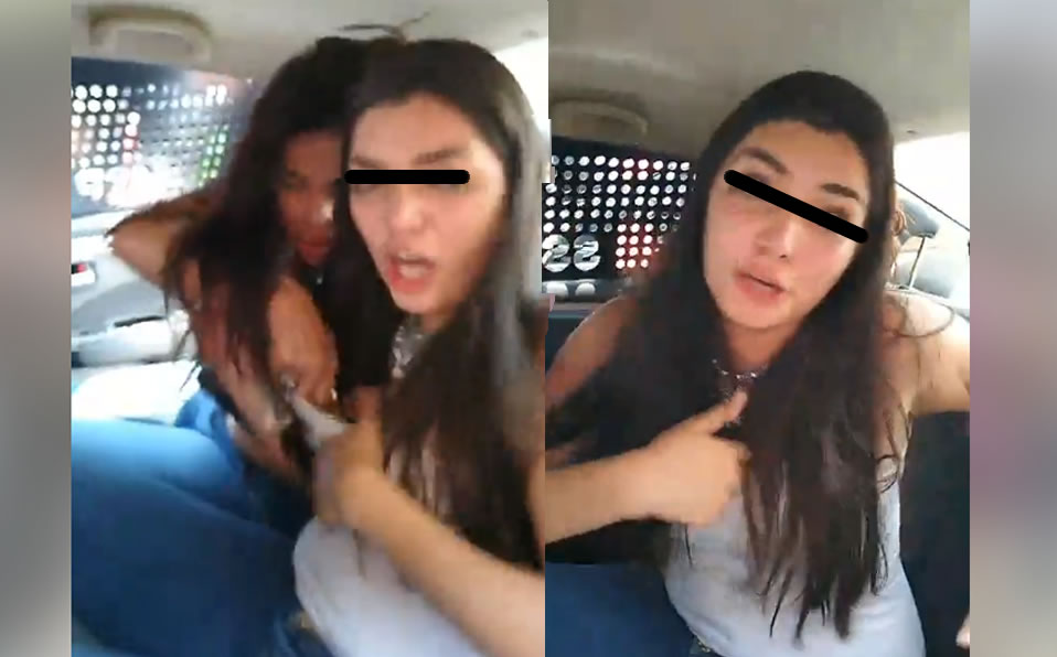 La joven de blanco sería la copiloto y quien al momento se responsabilizó por los hechos. (Facebook TotalmenteCarrasco)