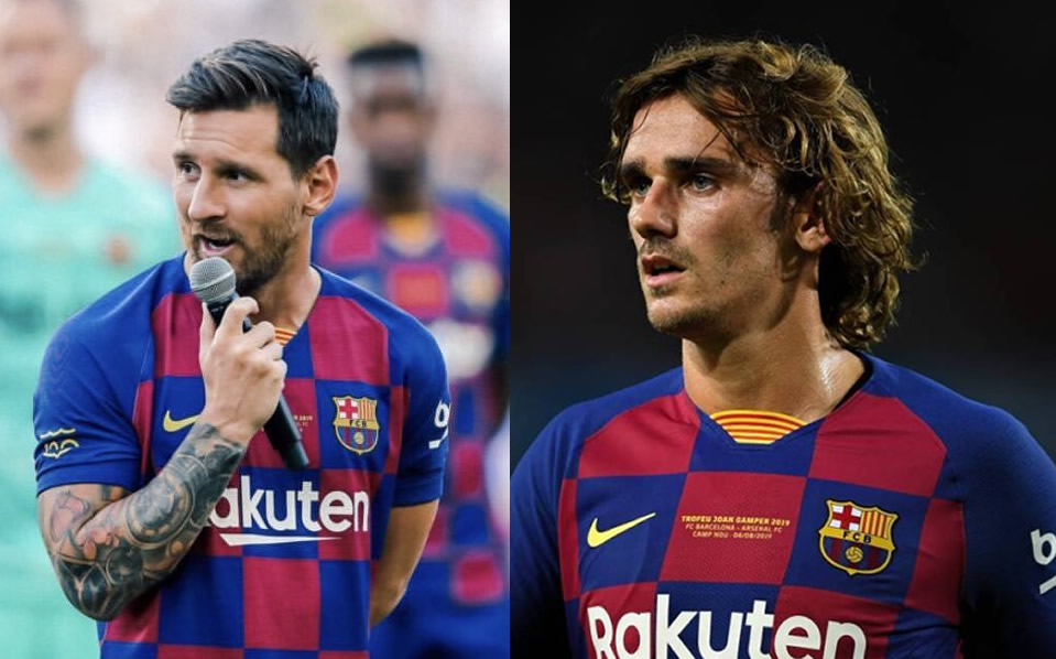 Argentino y francés estuvieron juntos en el Camp Nou para el juego ante el Arsenal