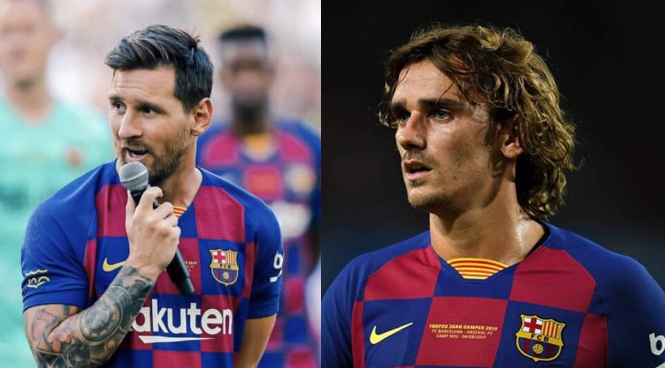 Argentino y francés estuvieron juntos en el Camp Nou para el juego ante el Arsenal