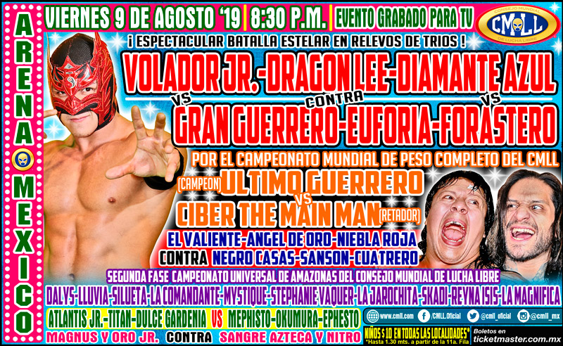 Carteleras de lucha libre del 7 al 14 de agosto de 2019