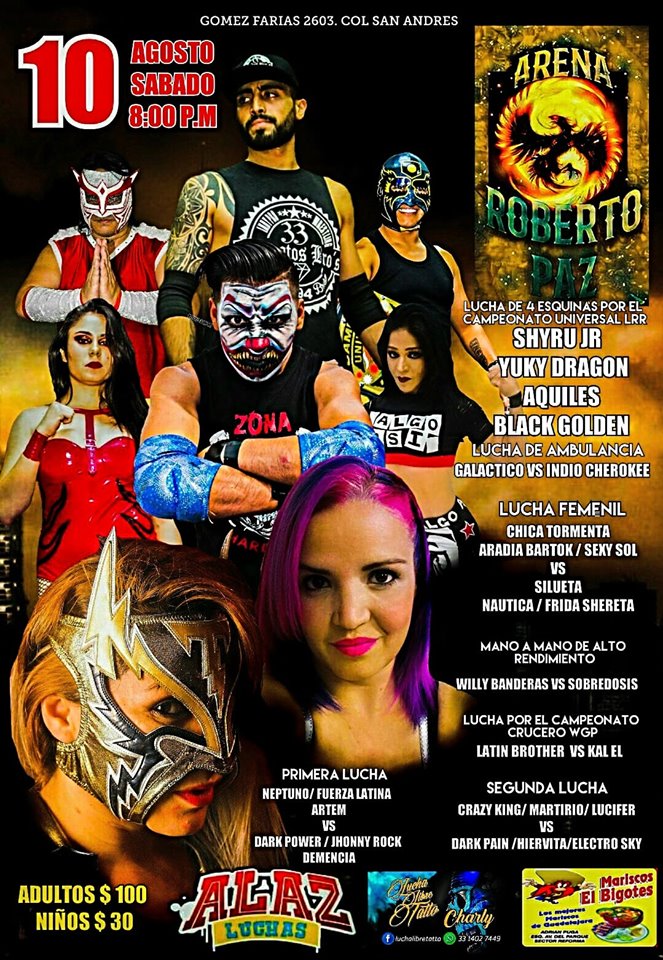 Carteleras de lucha libre del 7 al 14 de agosto de 2019