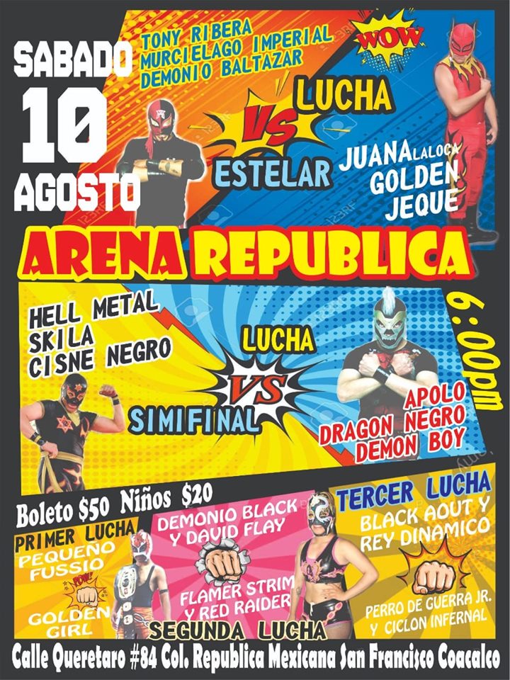Carteleras de lucha libre del 7 al 14 de agosto de 2019