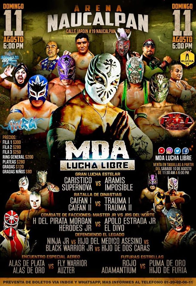 Carteleras de lucha libre del 7 al 14 de agosto de 2019