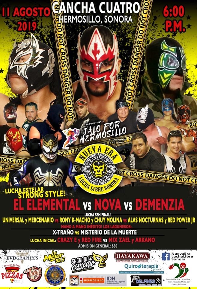 Carteleras de lucha libre del 7 al 14 de agosto de 2019