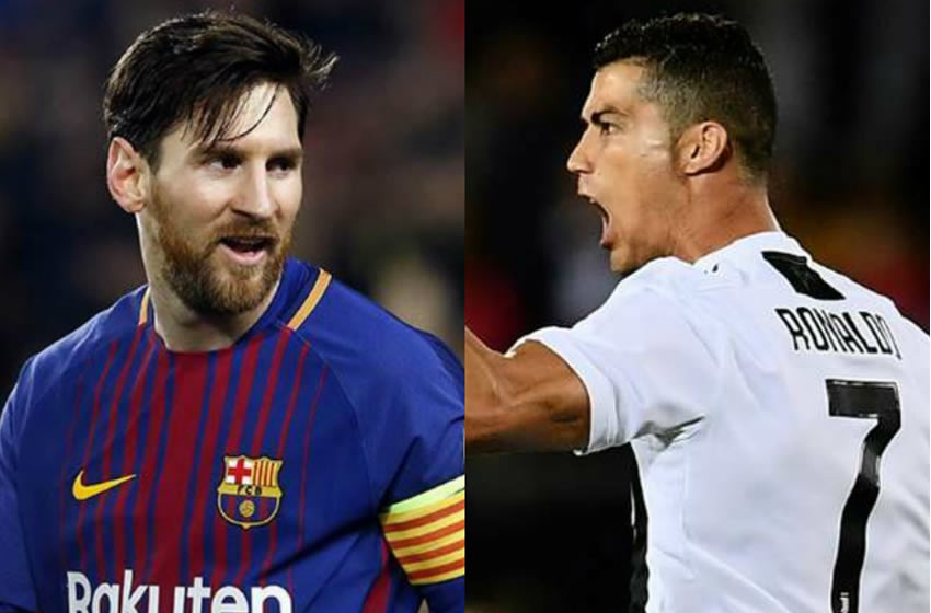 Messi y Cristiano Ronaldo en un enfrentamiento más. AFP