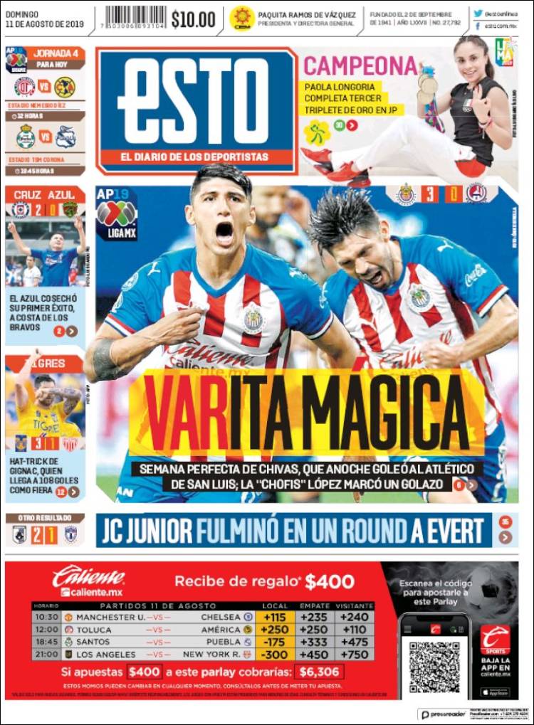 El Papelón (11-08-2019): Las portadas más destacadas del mundo