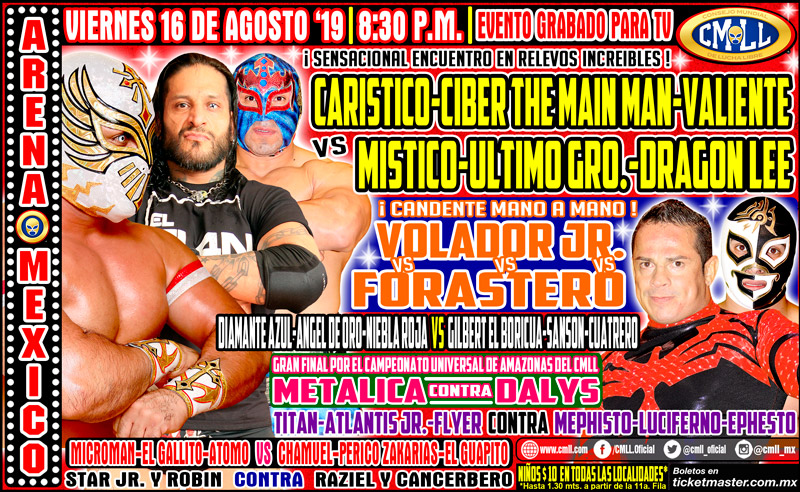 Carteleras de lucha libre del 15 al 21 de agosto de 2019