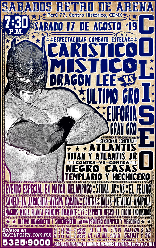 Carteleras de lucha libre del 15 al 21 de agosto de 2019