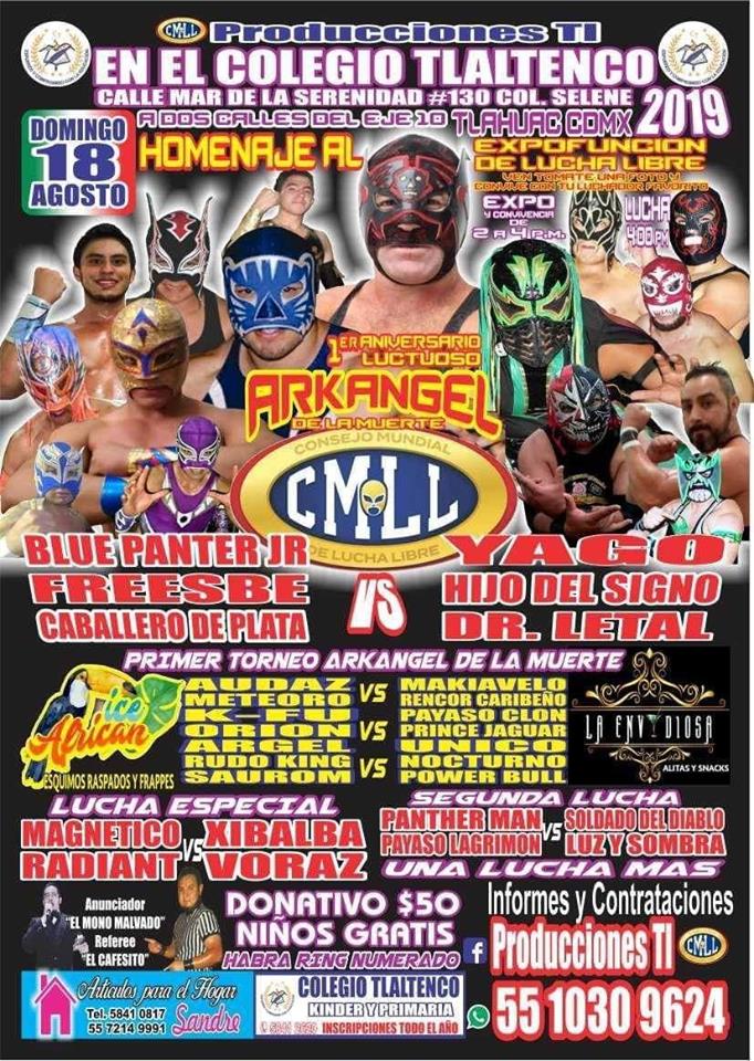 Carteleras de lucha libre del 15 al 21 de agosto de 2019