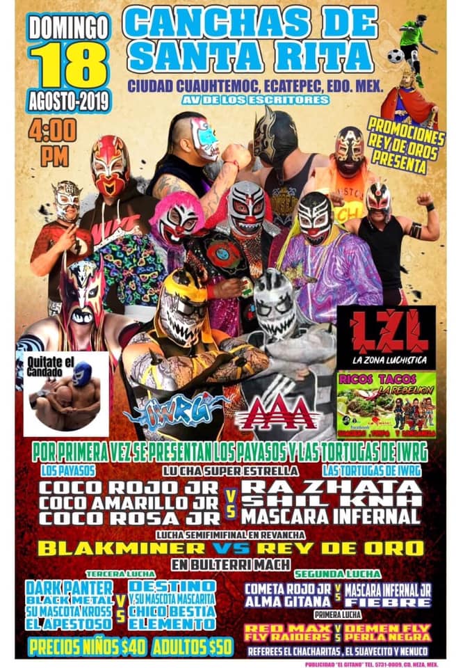 Carteleras de lucha libre del 15 al 21 de agosto de 2019