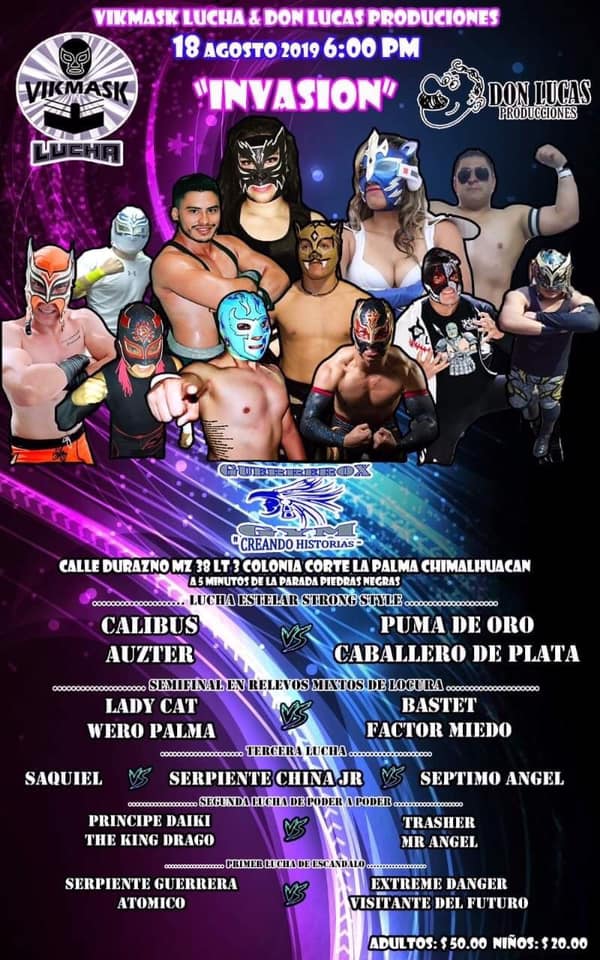 Carteleras de lucha libre del 15 al 21 de agosto de 2019