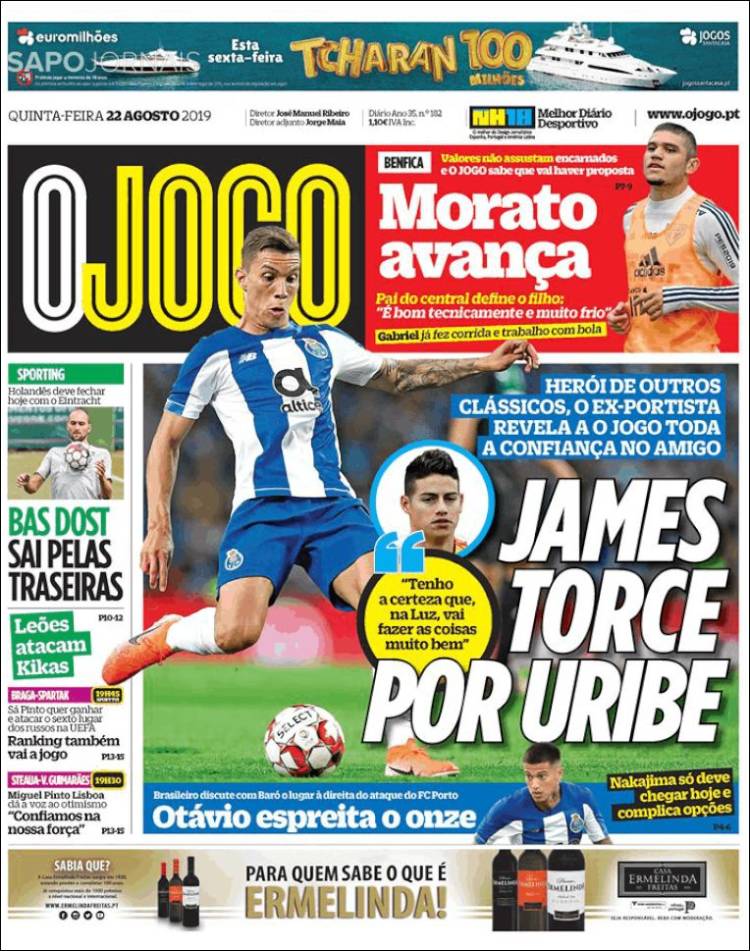 Las portadas de los principales dios deportivos del 22/08/19