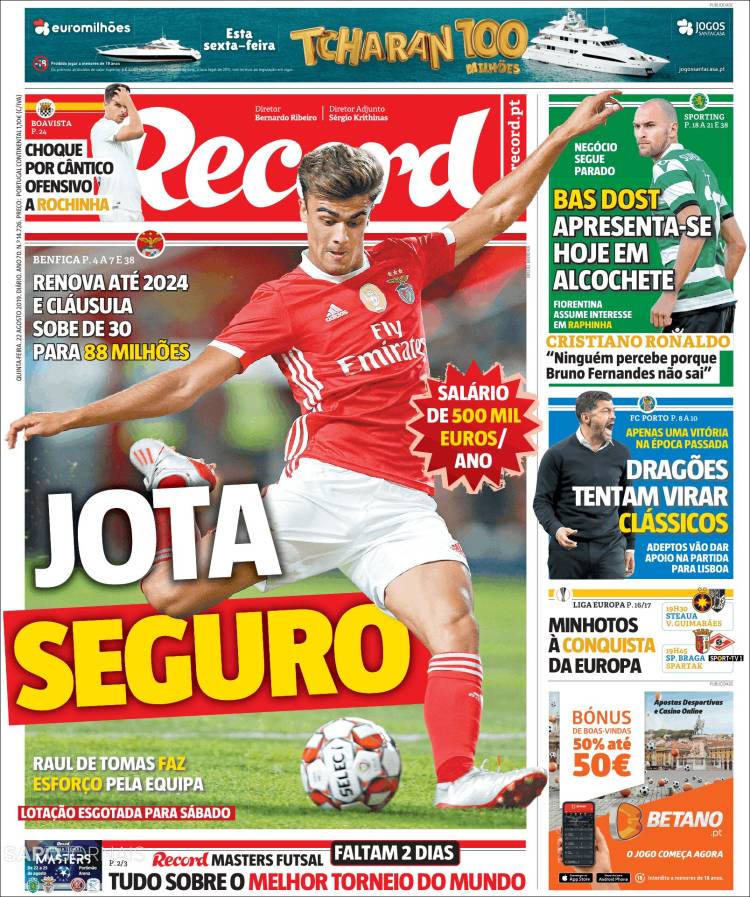 Las portadas de los principales dios deportivos del 22/08/19