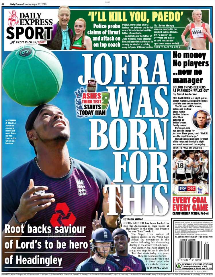 Las portadas de los principales dios deportivos del 22/08/19