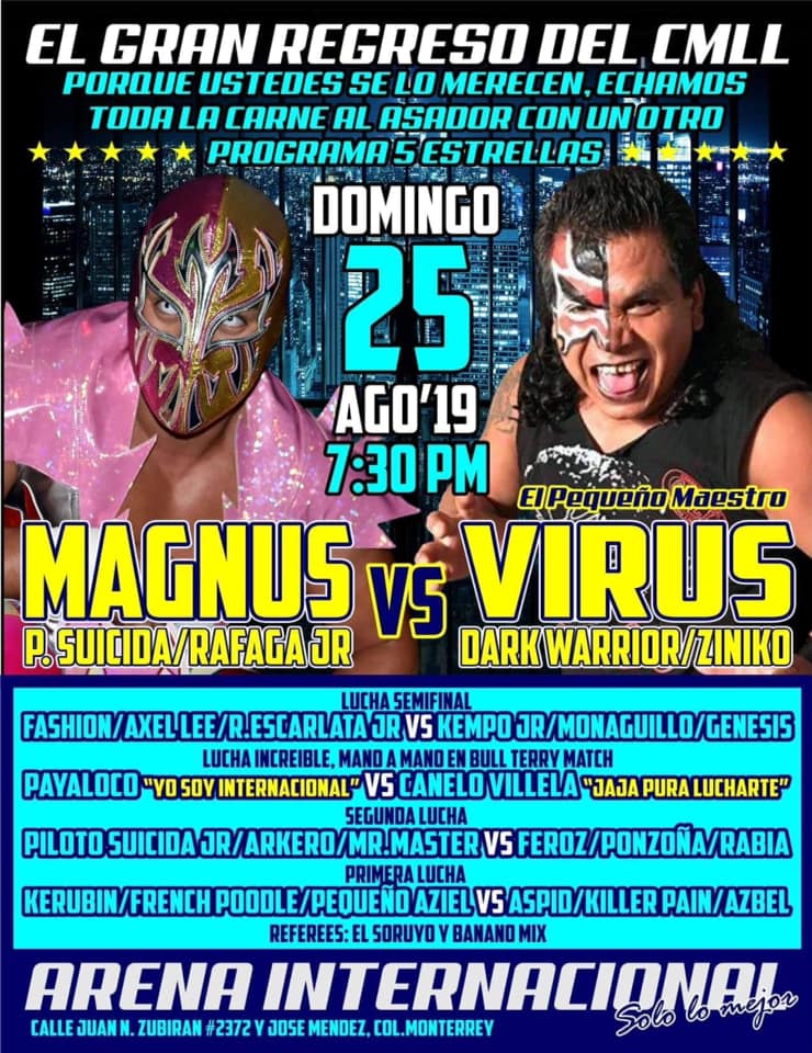 Los eventos de lucha libre del 22 al 28 de agosto.