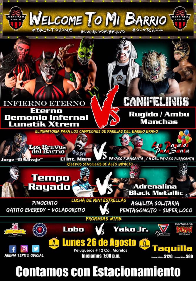 Los eventos de lucha libre del 22 al 28 de agosto.