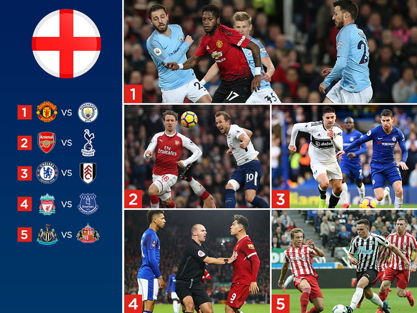 En la Premier destaca Manchester United vs Manchester City o Arsenal vs Tottenham